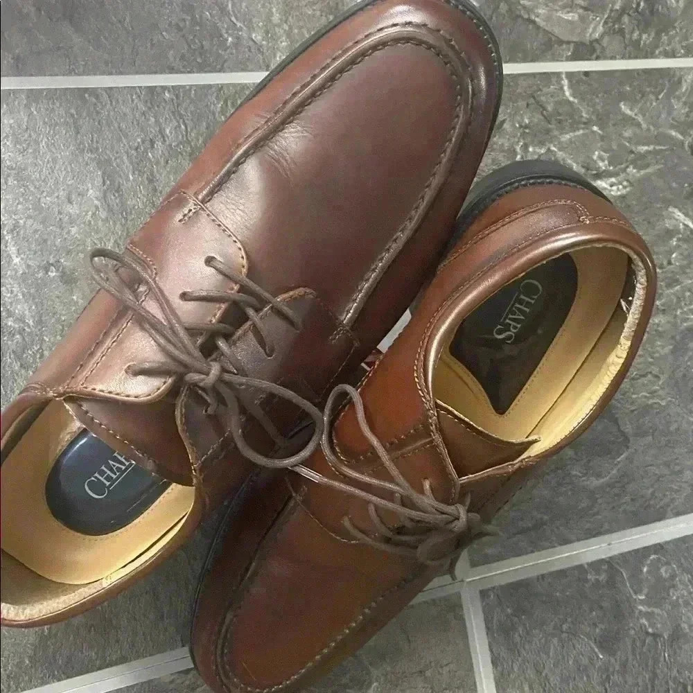Chaps Brown Oxford Dress Shoes 11M - Picture 7 of 8